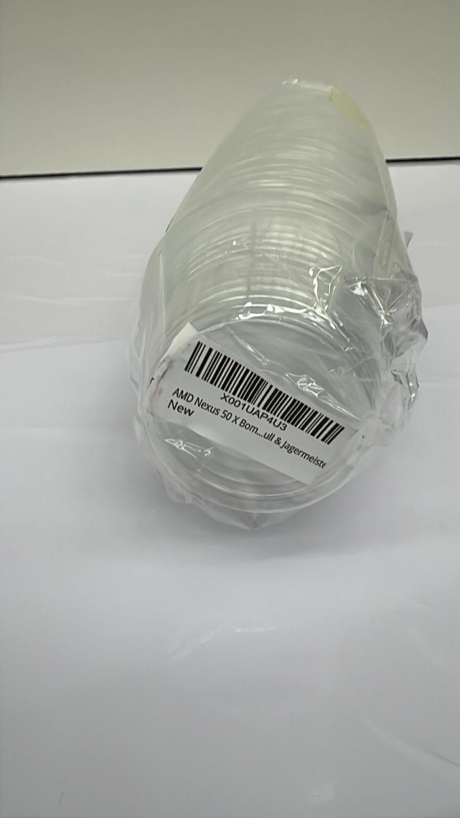 AMD Nexus 50 X Bomb Shot Cups CE Marked Clear, 25CL, Sealed Pack Sleeve