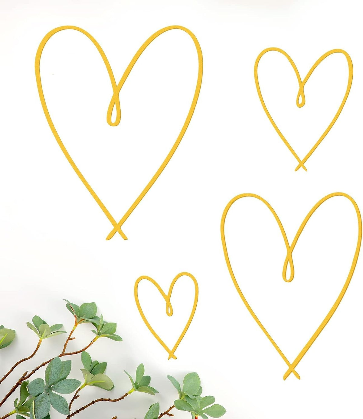 Pangda 4 Pieces Metal Heart Wall Art Decor Love Heart Wall Sign Ornaments
