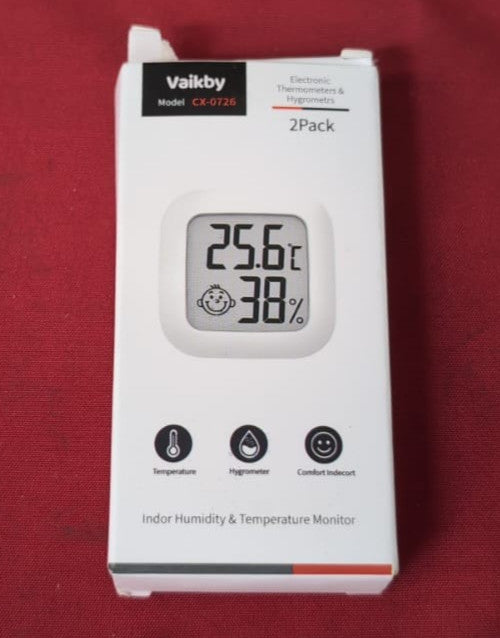 2Pack Room Thermometer Vaikby, Indoor Hygrometer, Mini Digital