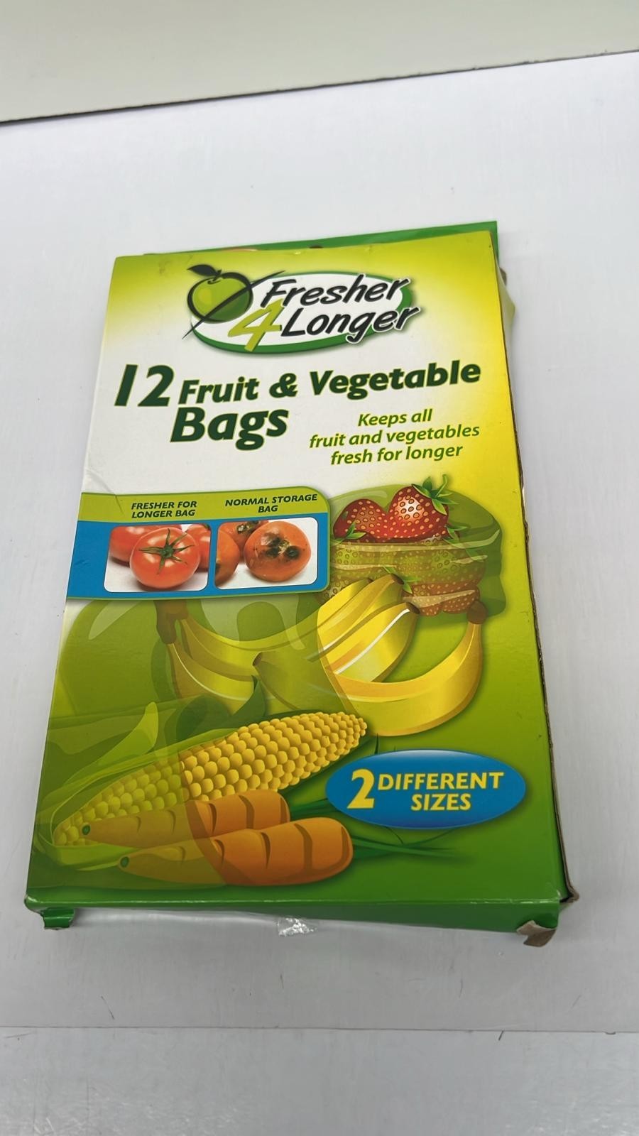 12 Fruit & Vegetable Bags Fresher 4 Longer 2 Different Sizes