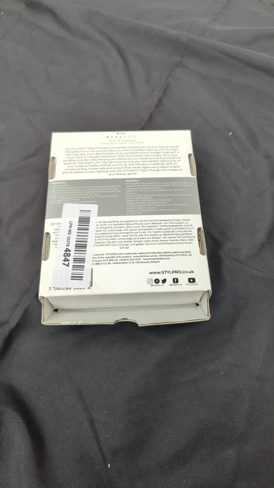 STYLPRO Flip 'n' Charge LED Mirror  Rechargeable, Handheld(Box opened)