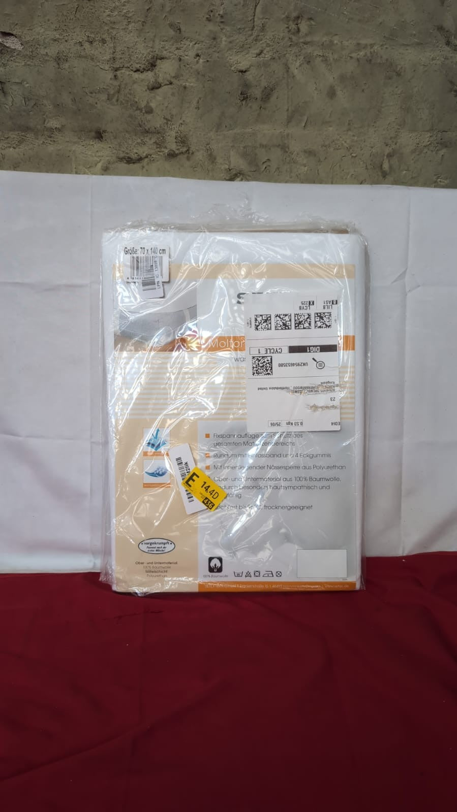 SETEX Molleton Mattress Protector, Cotton, White, 70 x 140 cm(packaging damaged)