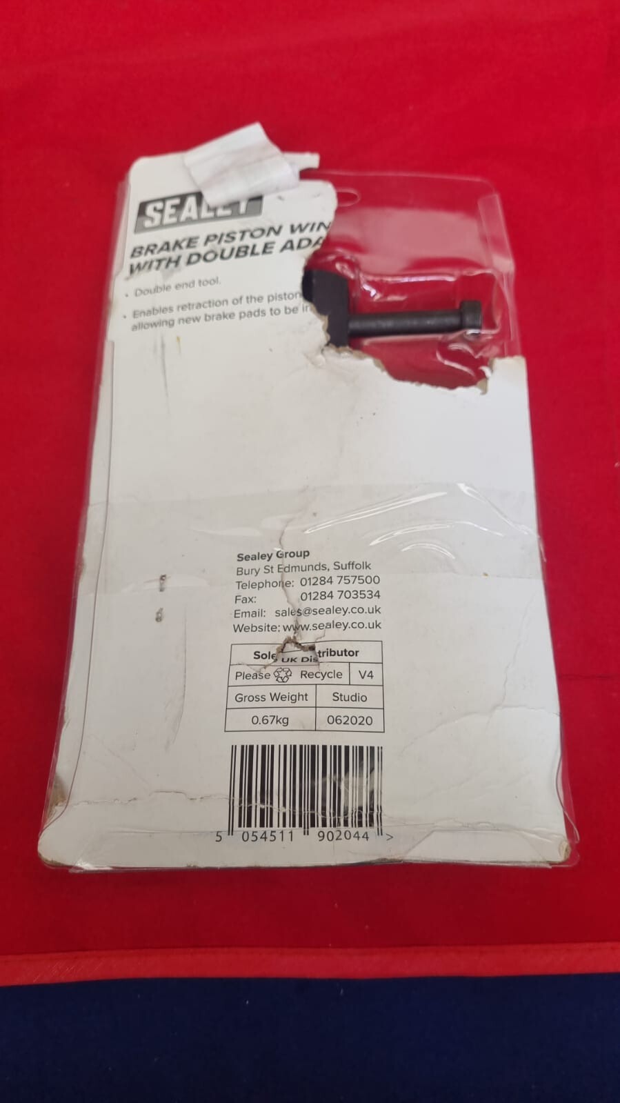 Sealey Vs024 Brake Piston Wind-Back Tool with Double Adaptor (box damaged)