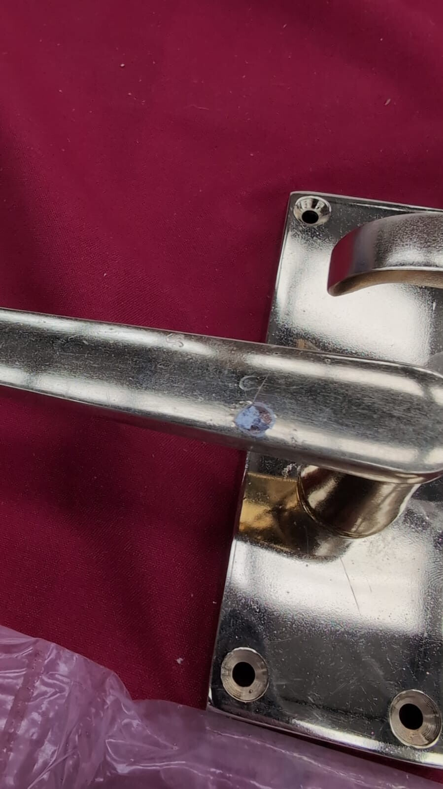 Victorian Straight Lever Door Handles Polished (box damaged - handle blemished)