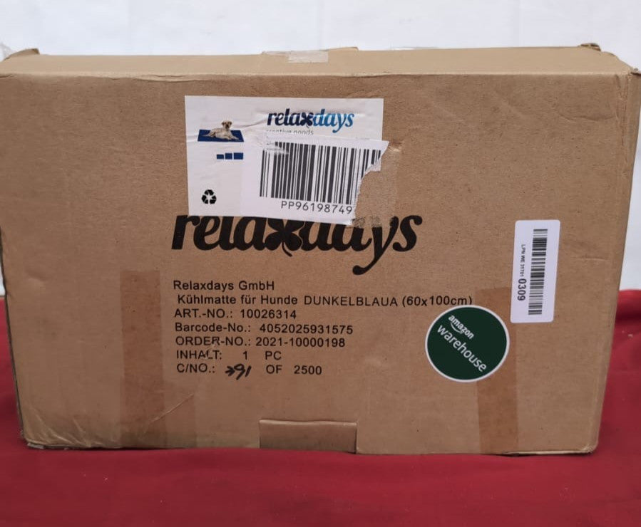 Relaxdays Self-Cooling Dog Mat, Wipeable, Gel Pad 60 x 100cm (BOX DAMAGED)