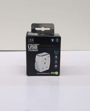 Masterplug MP Single Socket Surge Protected Power Adaptor with 2USB(BOX DAMAGED)