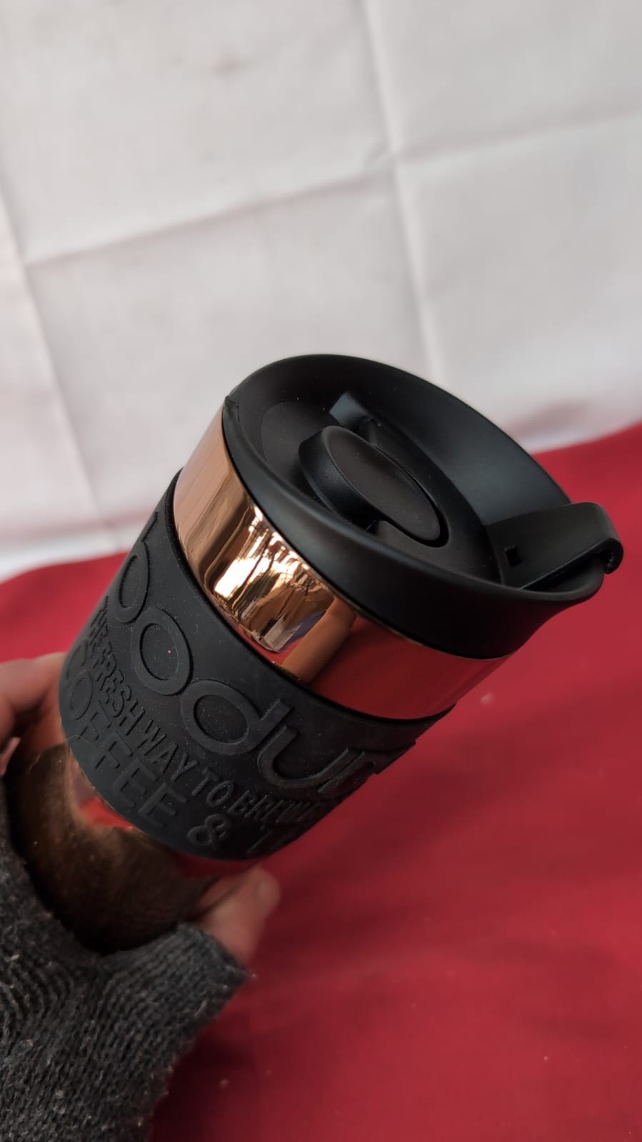 bodum Vacuum Travel Mug, 0.35 l, flip lid copper( slightly scuffed)