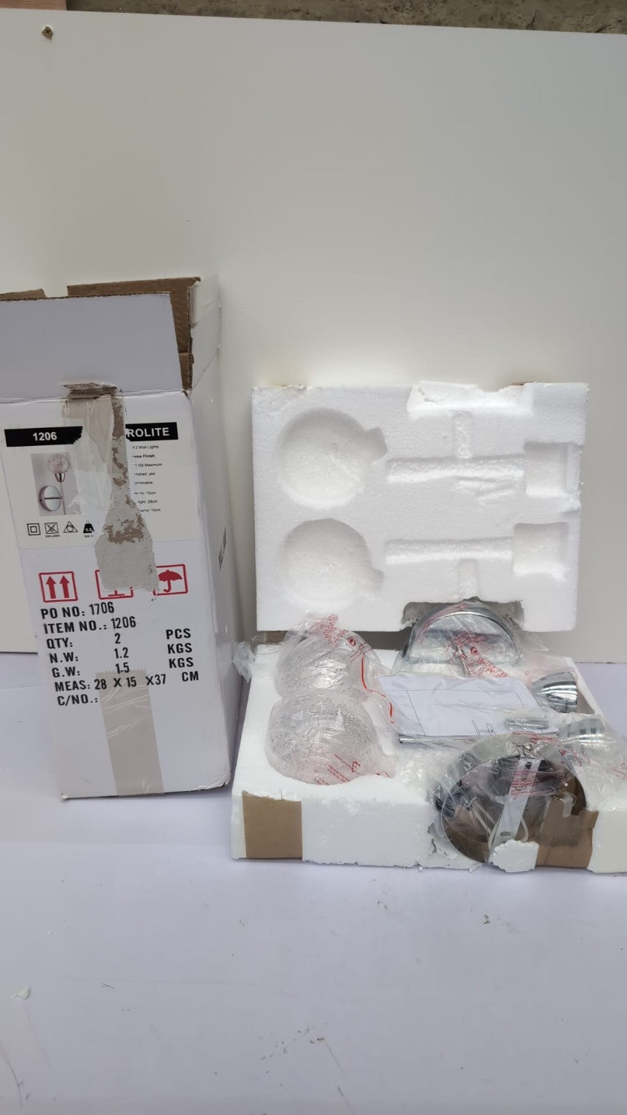 Modern Wall Lights Set of 2, BOLLA Wall Lamp, G9 Bulb Cap(box damaged)