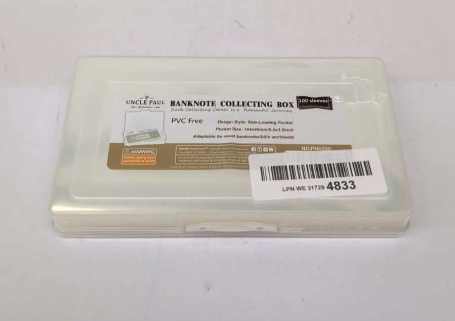 Uncle Paul 100 pcs sleeves with Storage Box, Clear Paper (BOX DAMAGED)