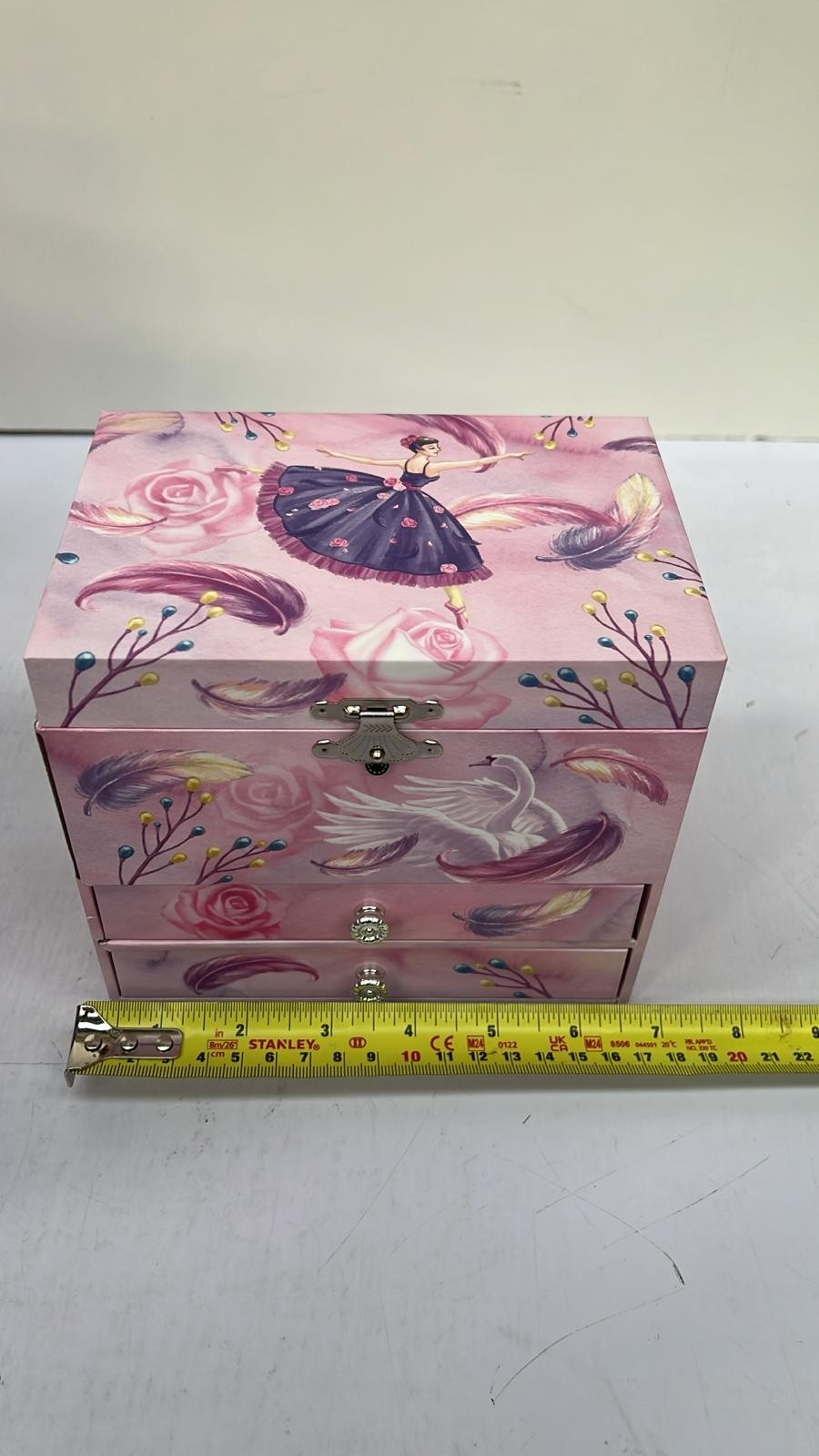 Musical Jewellery Box for Girls - Ballerina Music Box with 2 Pullout Drawers