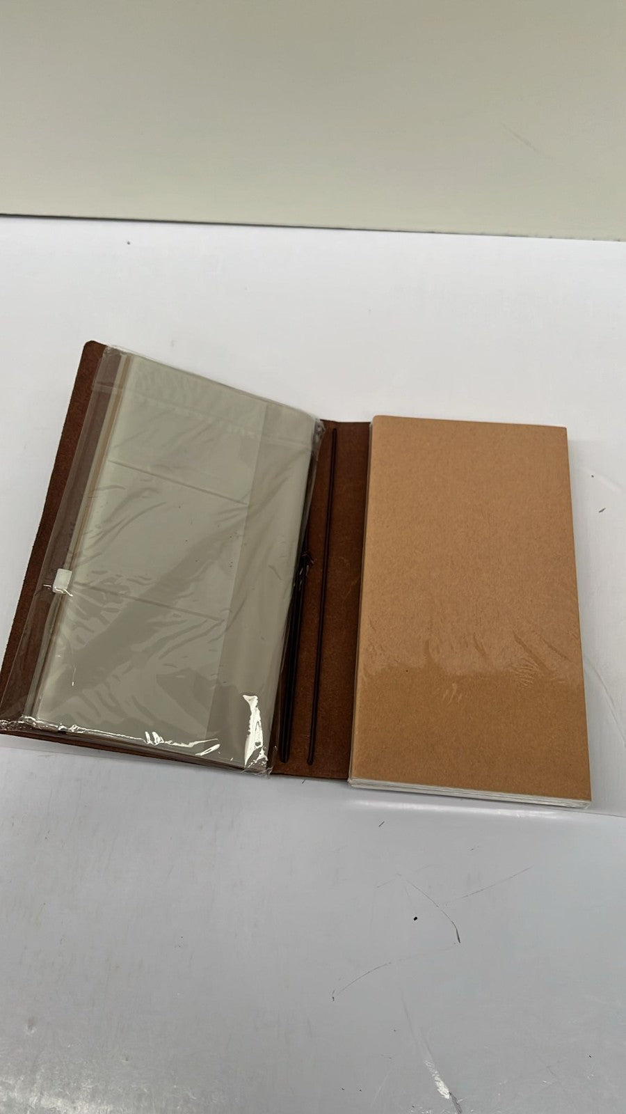Leather Vintage Notebook with Elastic Closure and Card Pockets