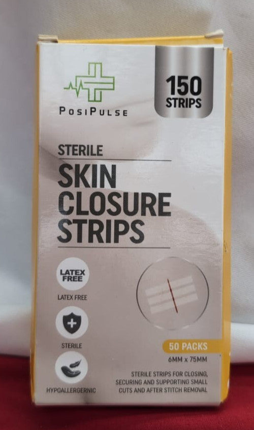 6mm x 75mm Sterile Skin Wound Closure Suture Strips for Lacerations, Incisions