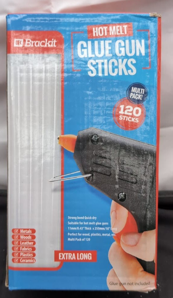 EXTRA LONG Hot Glue Sticks, Gun Refill Pack, 120pcs - 11mm X 255mm