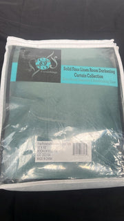 Faux Linen Room Darkening Curtains Long Luxury Linen Curtains 1 PanelSlate Teal