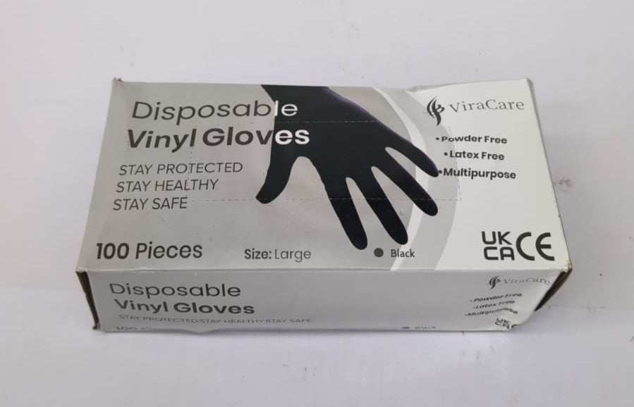 100 pieces Black Disposable Gloves Large | Black Nitrile Gloves Large