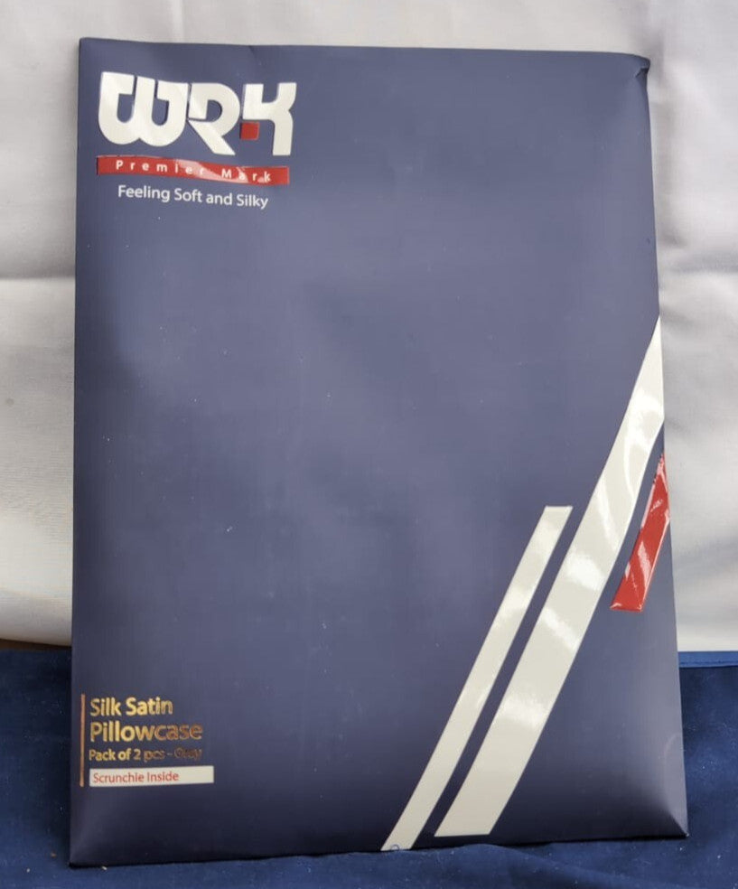 Silk Satin Pillowcases for Hair, 2Pack Grey (packaging damaged 50cm x 75cm)