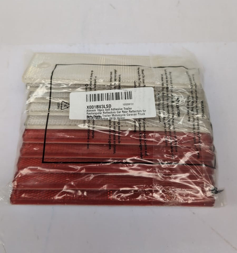 Abnaok 10pcs Self Adhesive Trailer Rectangular Reflectors Car Rear Reflectors