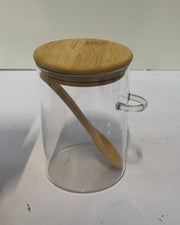 Glass Jars with Airtight Lid and Spoon,Glass Food Storage Jars Containers 3 pack