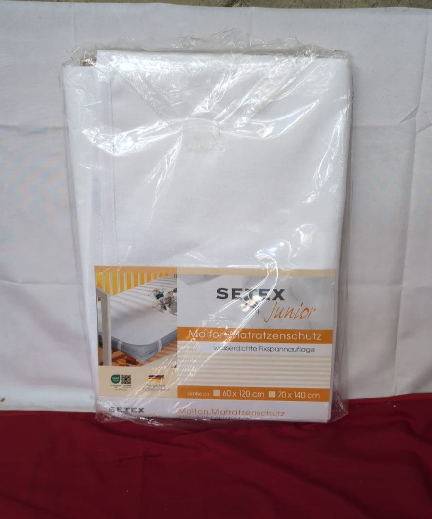 SETEX Molleton Mattress Protector, Cotton, White, 70 x 140 cm(packaging damaged)