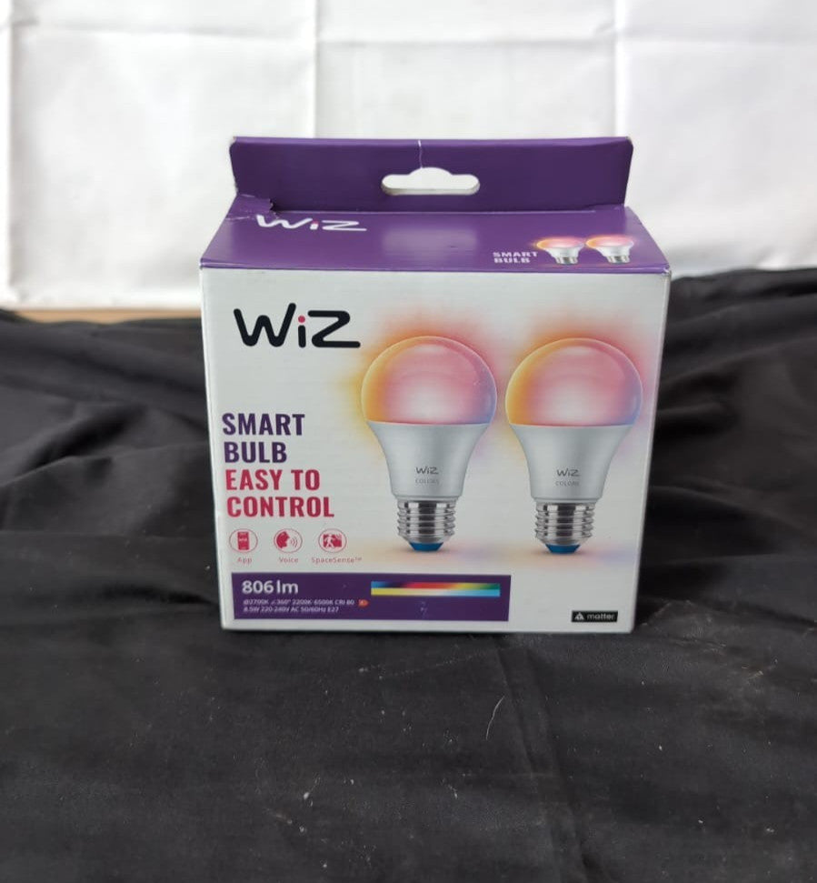 WiZ Smart Colour Bulb, E27, 8.5W, Tunable, Motion Sensor with App, 2 PACK