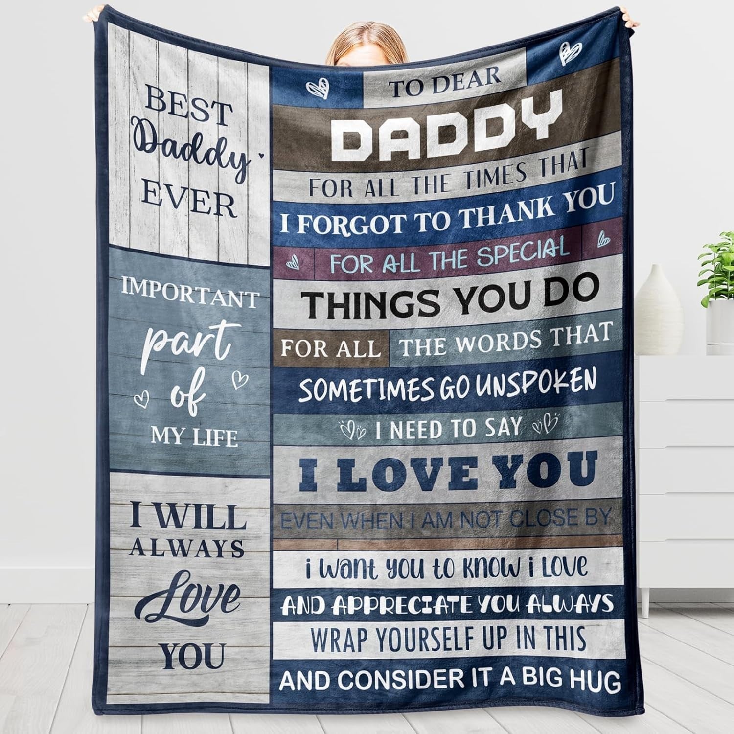 Daddy Gifts for Fathers Day, Daddy Birthday Gifts - Soft Flannel Blanket Throw