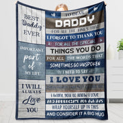 Daddy Gifts for Fathers Day, Daddy Birthday Gifts - Soft Flannel Blanket Throw