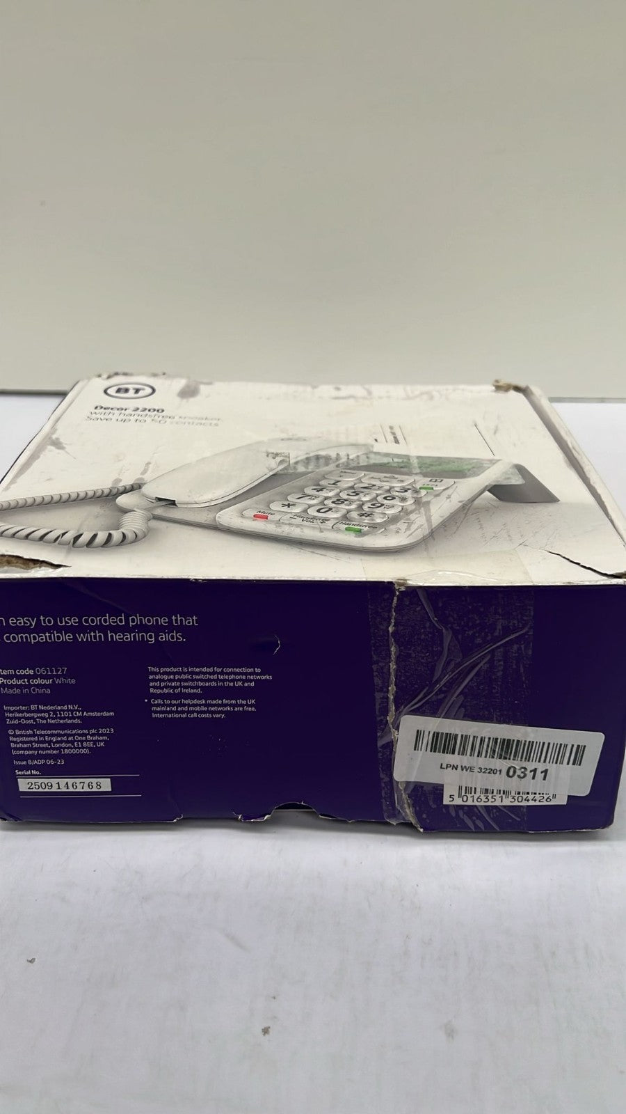 BT Décor 2200 Corded Landline House Phone, Home Phone (BOX DAMAGED)