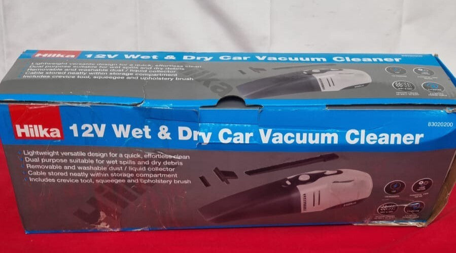 Hilka Tools Wet & Dry Car (box damaged squeegee and upholstery brush missing)