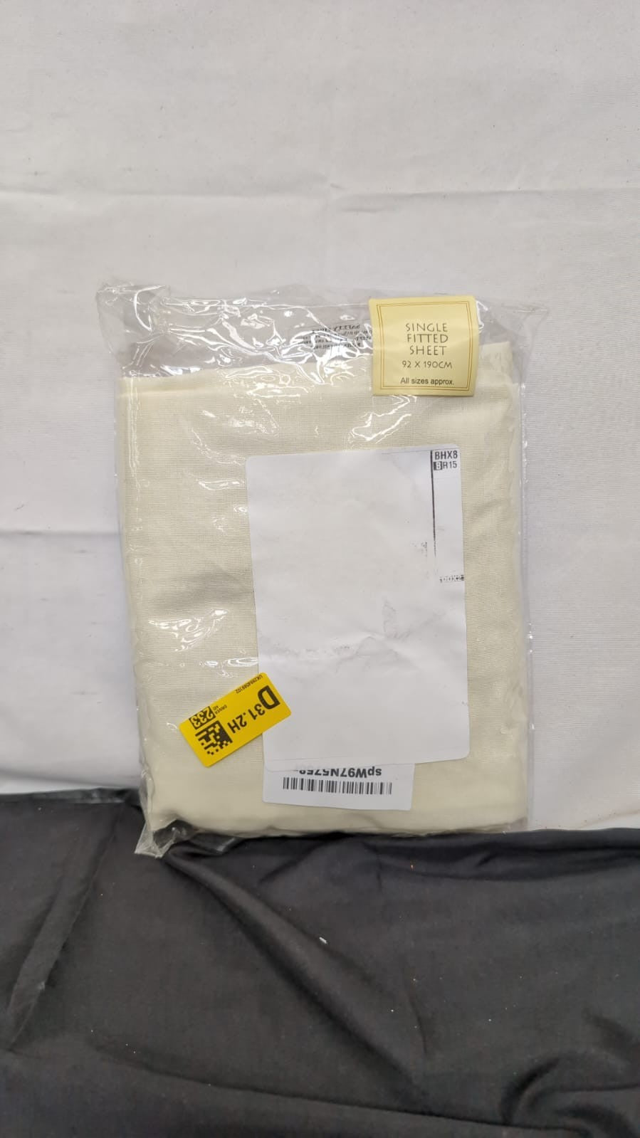 NIGHTZEN Single Fitted Sheet cotton Cream (PACKAGING DAMAGED)
