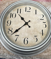 Wall Clock with Retro Hands in Silver, Ideal for Decorating (30CM)