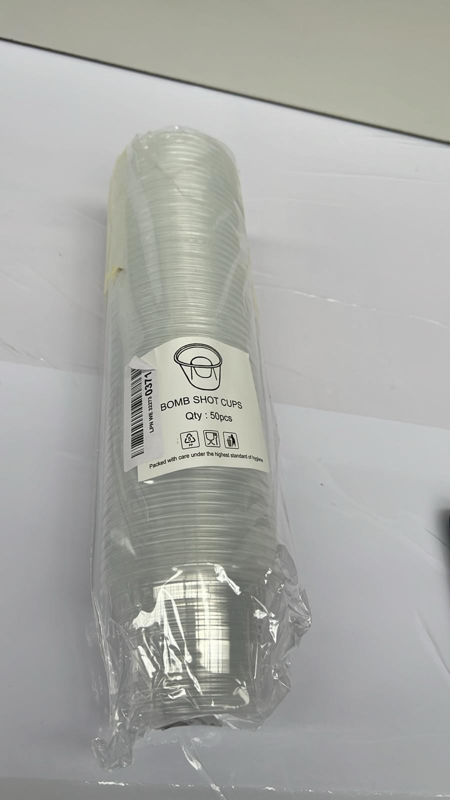 AMD Nexus 50 X Bomb Shot Cups CE Marked Clear, 25CL, Sealed Pack Sleeve