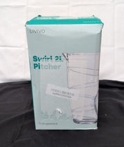 LIVIVO Swirl Design 2L Plastic Pitcher Jug w/ Lid and Vented Spout (BOX DAMAGED)