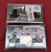CPC2GSOCBC 13 A 2-Gang Polished Chrome Classical Double Plug Socket (2pack)