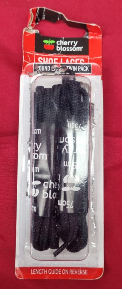Cherry Blossom 75Cm Black Twin Laces (package damaged)