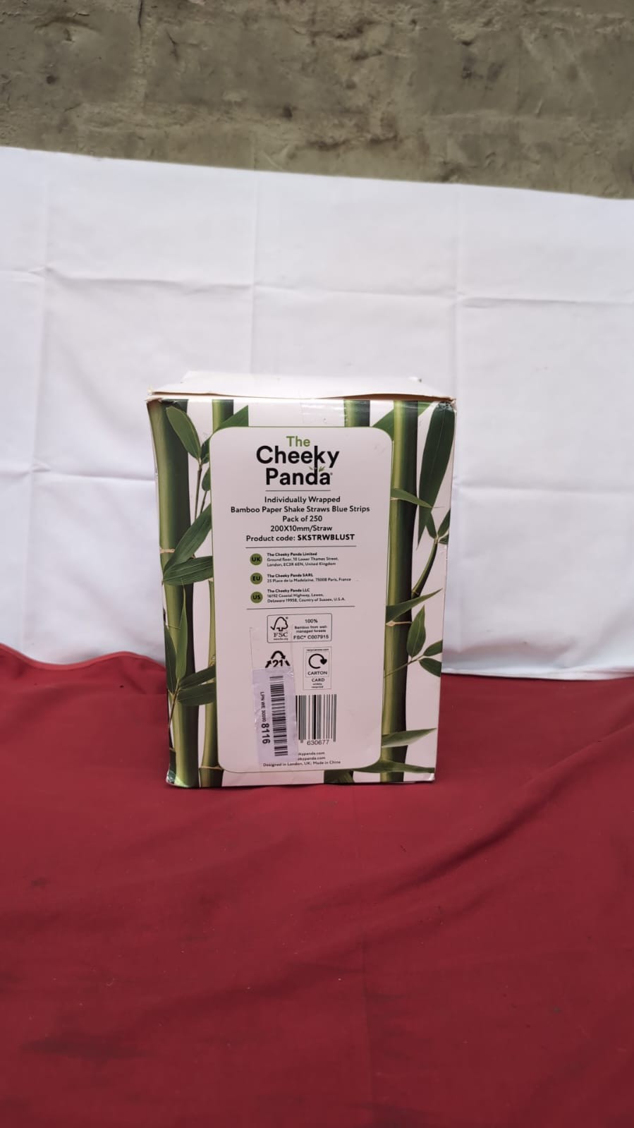 The Cheeky Panda Bamboo Paper Bubble Tea Straws 250 Blue (packaging damaged)