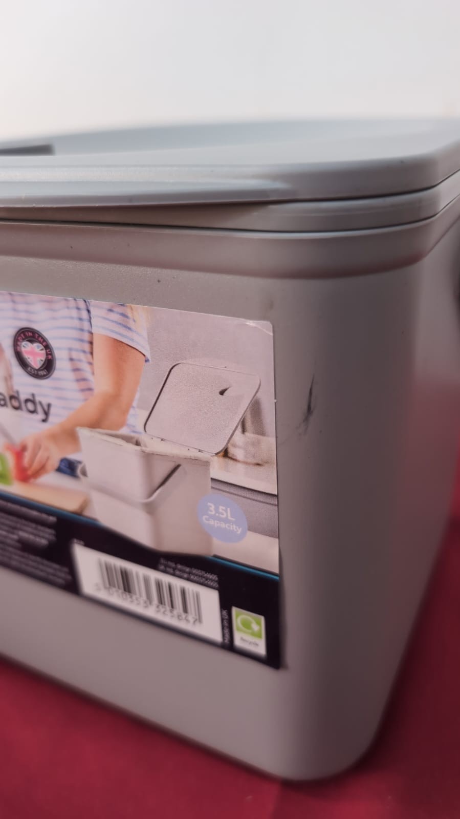 Minky Compost ECO Food Caddy, Grey (slightly scuffed)