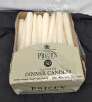 Price's Ivory Dinner Candles – Pack of 45, Unscented, (New - packaging damaged )