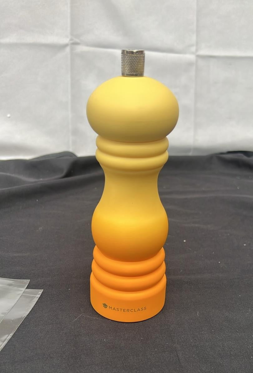 MasterClass Pepper Mill or Salt Grinder w/Interchangeable Cap,Mustard Yellow