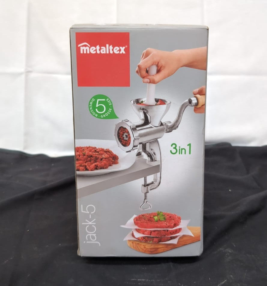 Metaltex Meat Grinder, Aluminium, Silver, 10 x 14 x 26.5 cm (BOX DAMAGED)