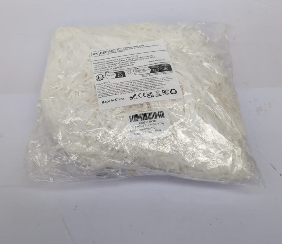 500g White Shredded Tissue Paper for Gift Boxes & Hampers, Soft Hamper Filling