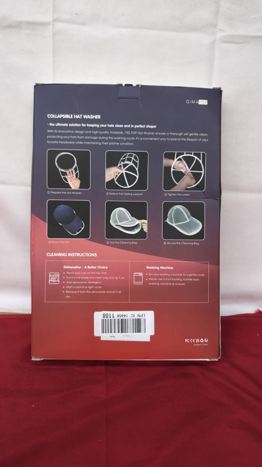 QIMATOP Baseball Cap Washing Cage, Collapsible Hat Washing Cage