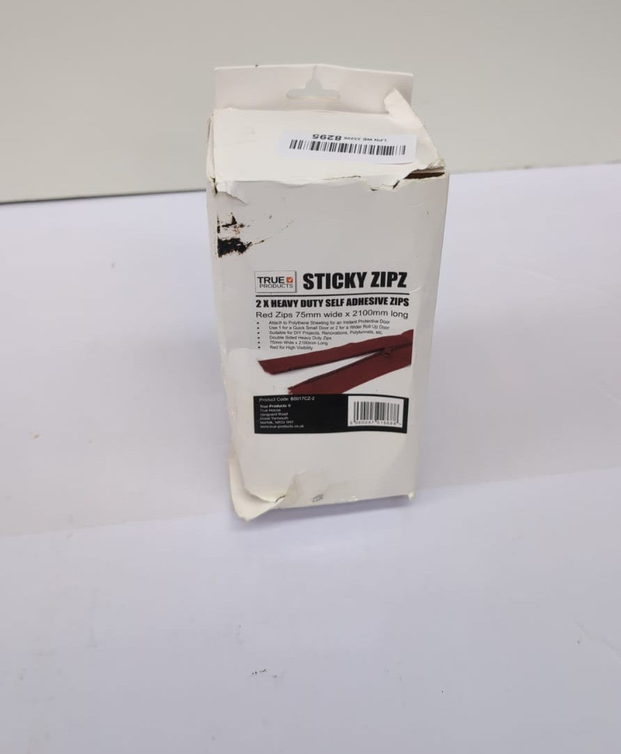 2 Sticky Zipz Heavy Duty Self Adhesive Zips  75mm Wide x 2100mm (box damaged)