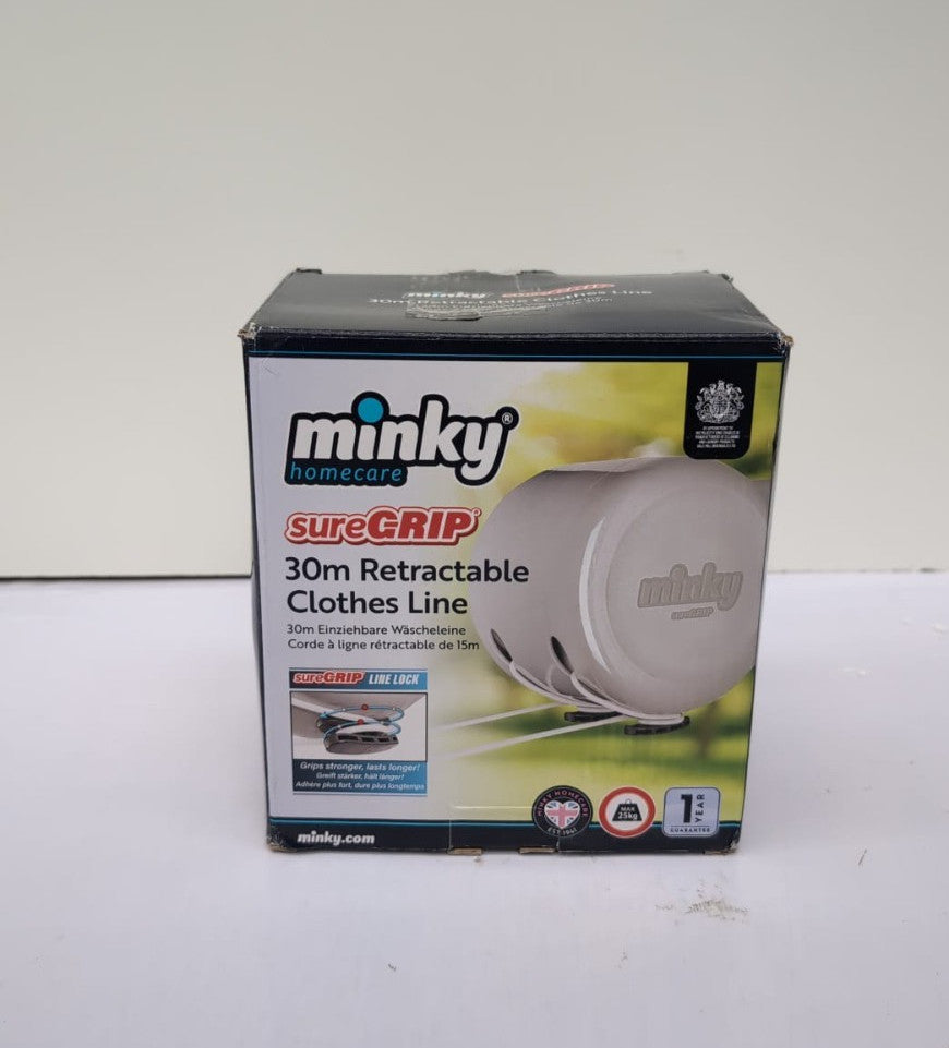 Minky Retractable Duo Reel Washing Line, Grey,30cm(missing fittings)