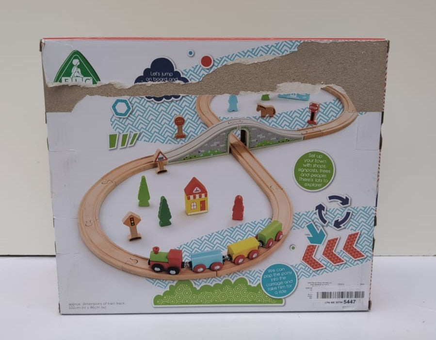 ELC Wooden Train Set & Little Town For Children (BOX DAMAGED)