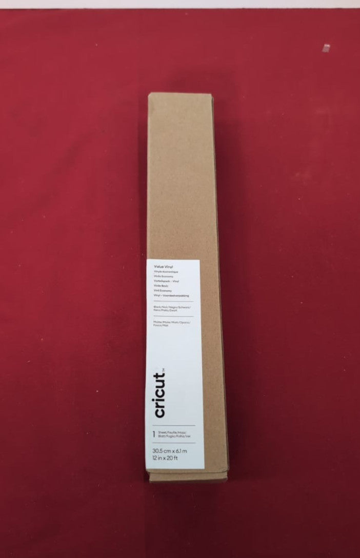 Cricut Value Vinyl  (12" x 20 ft)  Self Adhesive  Permanent Vinyl,Black