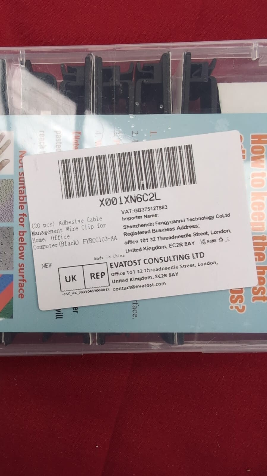 Adhesive Cable Management Wire, 20Pcs Organizer Clip for Home