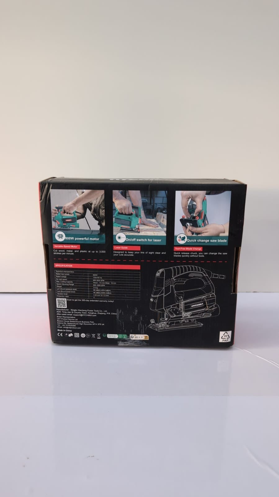 HYCHIKA Jig Saws, 800W Max Cutting Depth 110mm for Metal, 800-3000 SPM