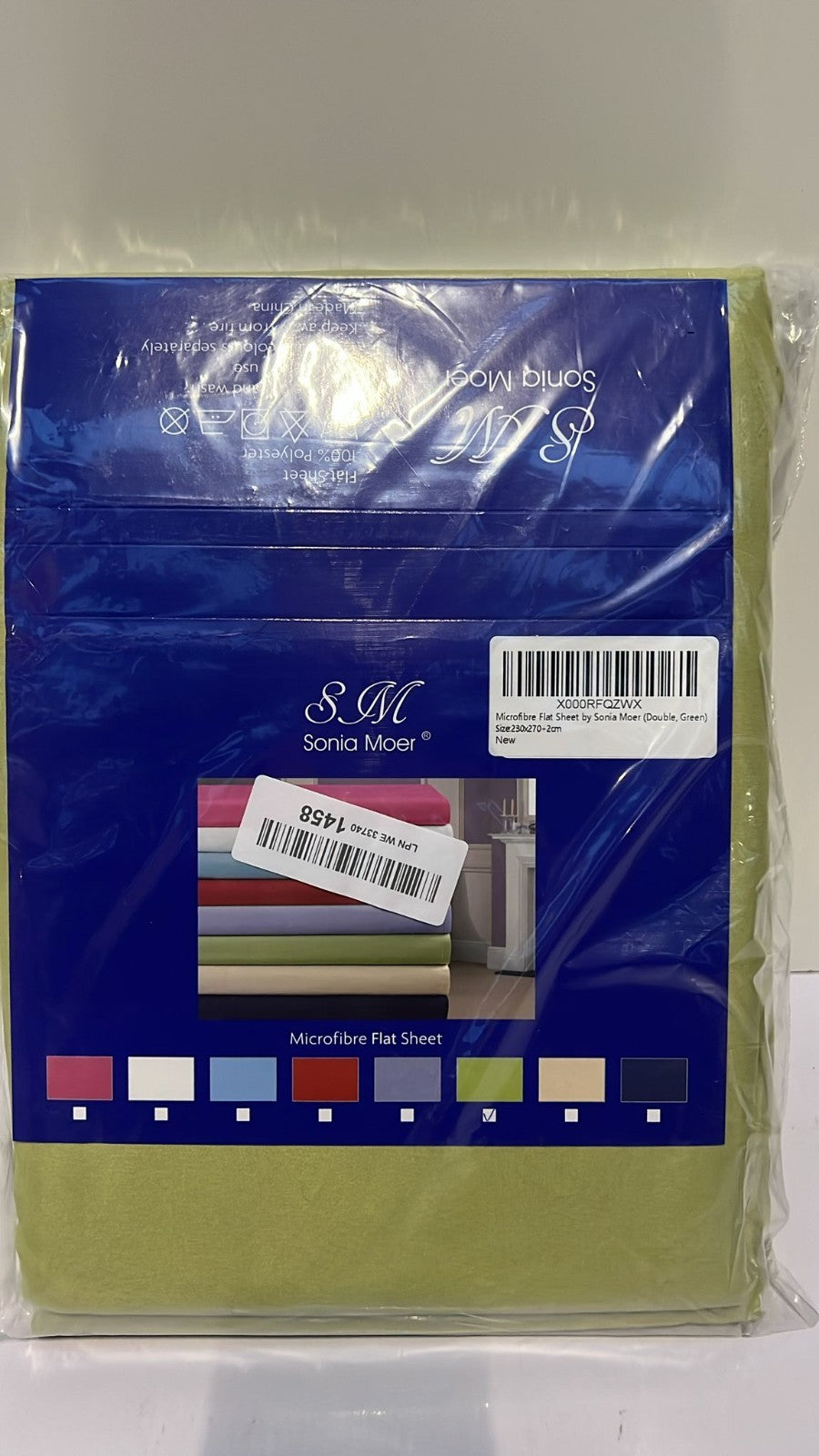 Sonia Moer Super Soft Brushed Microfibre Flat Sheet Double/Green