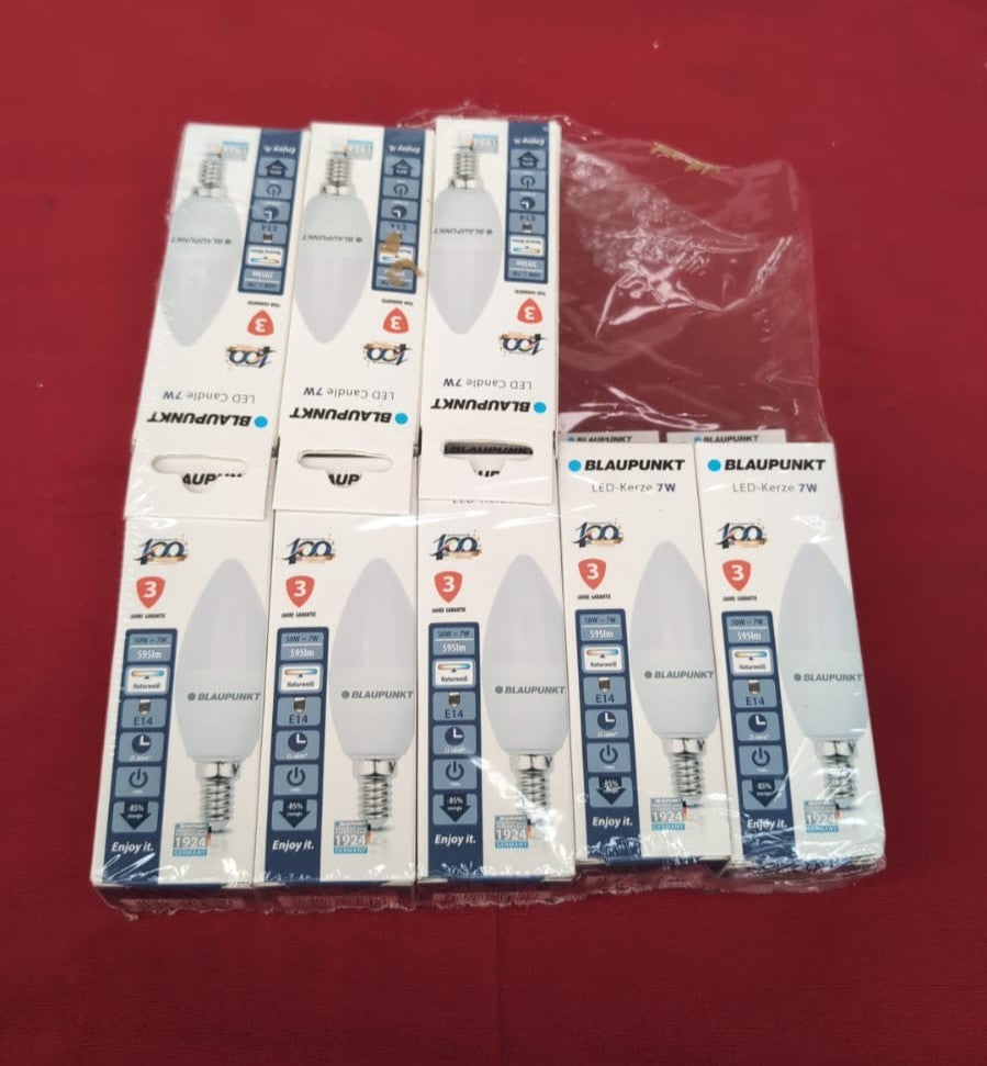 Blaupunkt LED E14 Light Bulb Candle - Daylight Lighting  7W Pack of 8