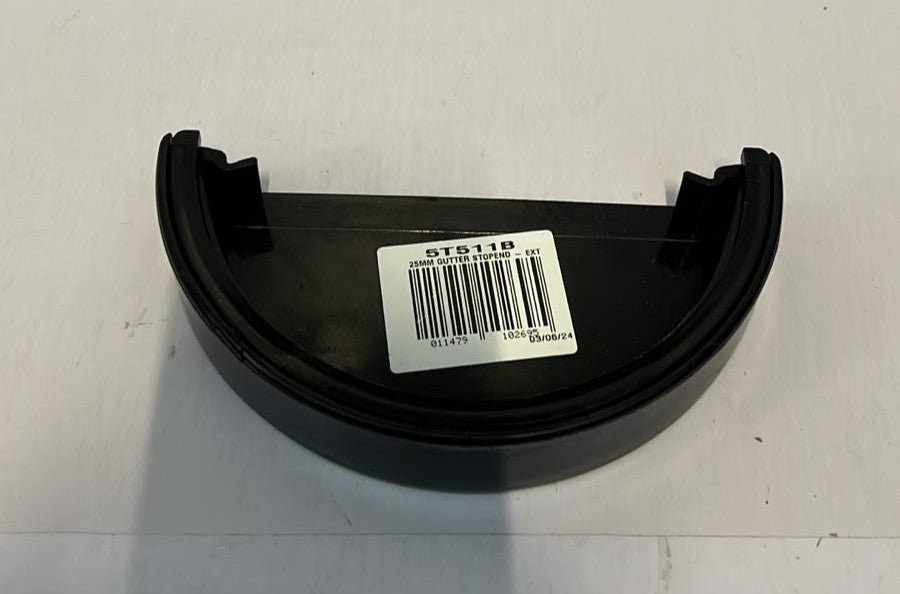 5T511 Superline Gutter External Stopend BLACK